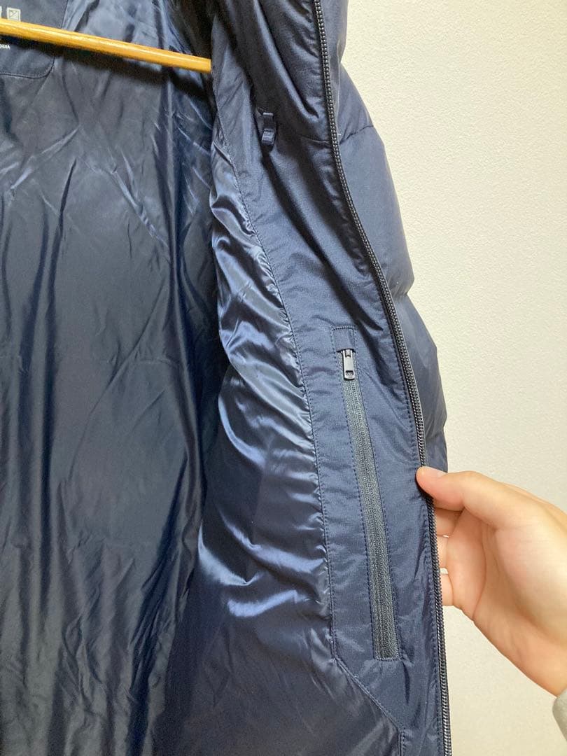ユニクロ シームレスダウンコート ネイビー　メンズ 3XL ロング 429294