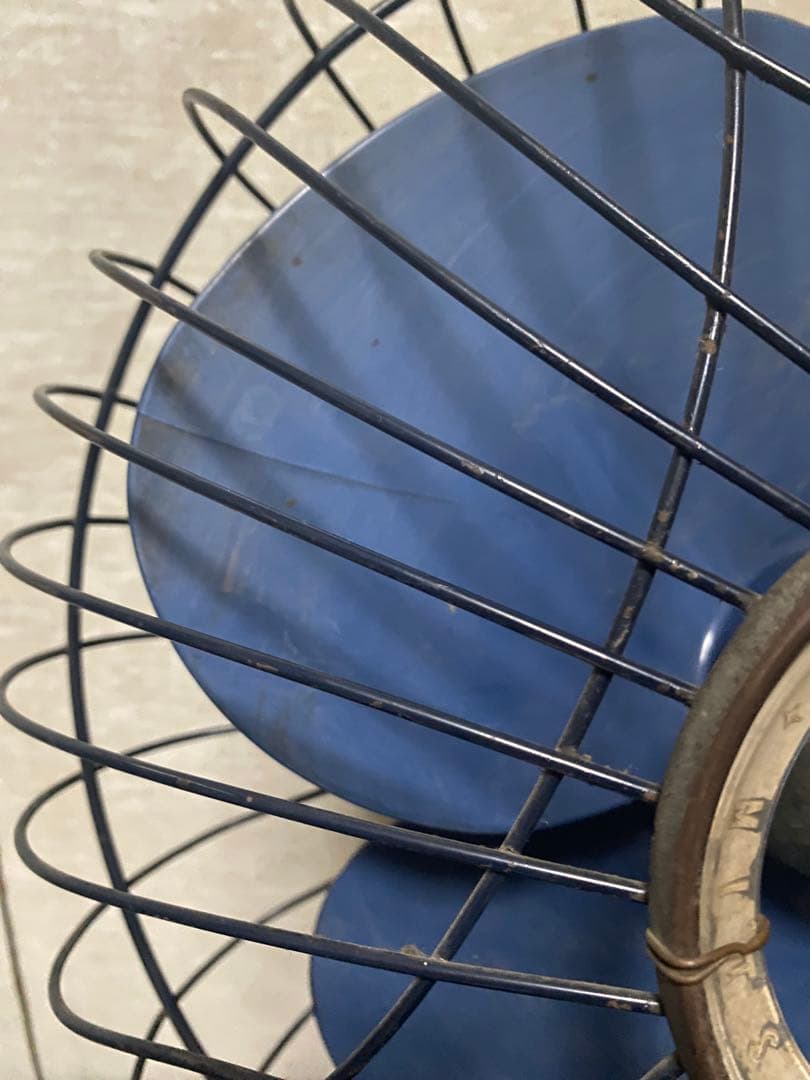 動作確認済み　三菱電機 大正後期から昭和前期に製造　レトロ扇風機 ネイビー