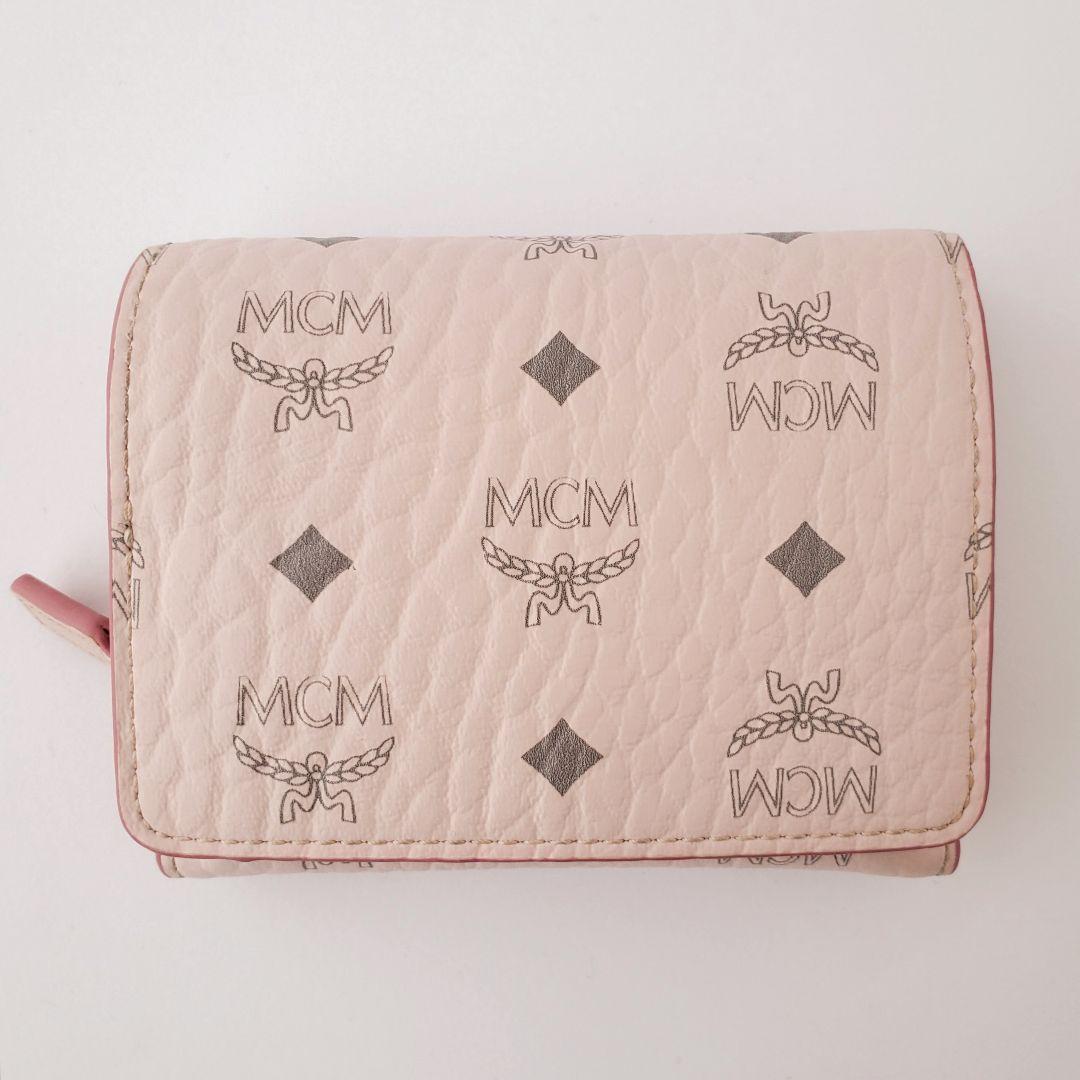 MCM　3つ折り財布　ヴィセトス　スモールウォレット　ピンク
