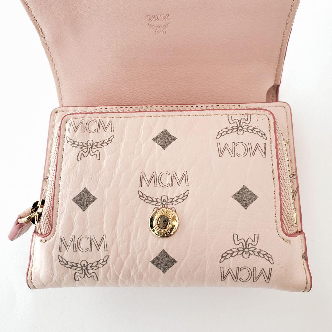 MCM　3つ折り財布　ヴィセトス　スモールウォレット　ピンク