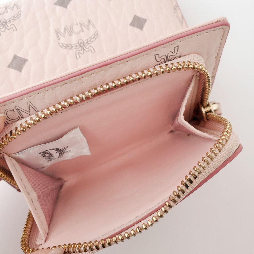 MCM　3つ折り財布　ヴィセトス　スモールウォレット　ピンク