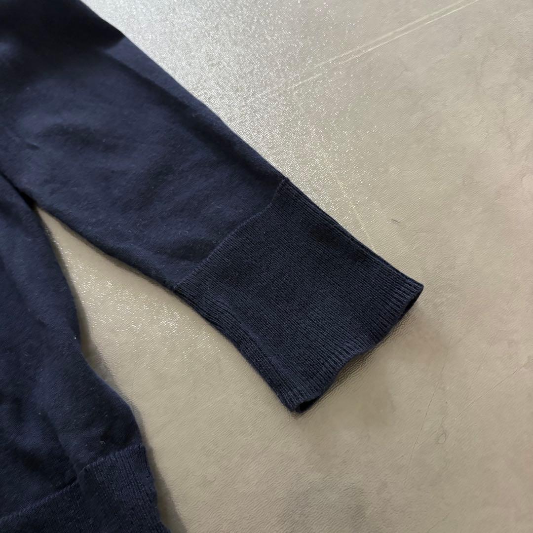 ポロ　ラルフローレン　RalphLauren ネイビー カーディガン 白刺繍　S