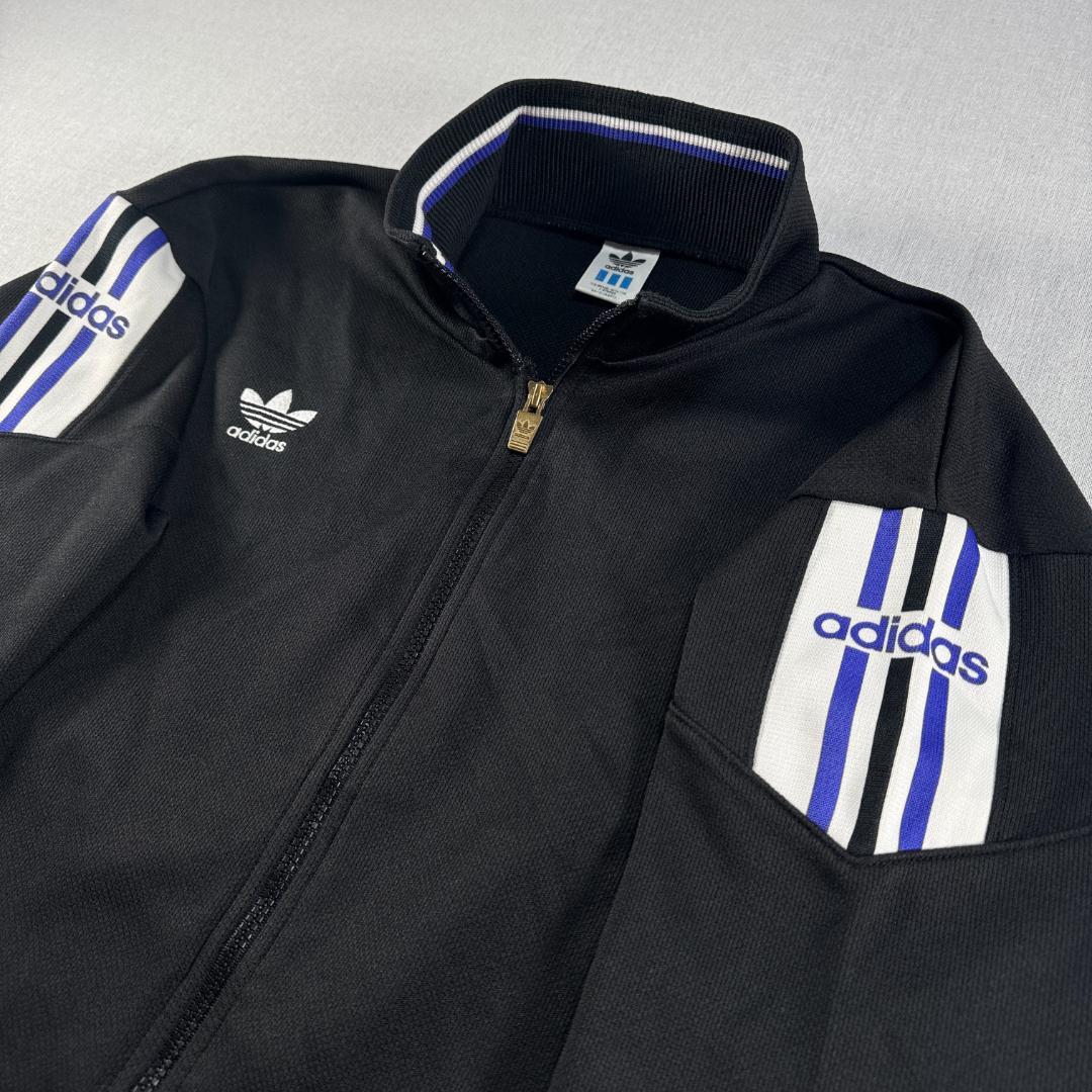 90s adidas アディダス トラックジャケット 黒 デサント製 L