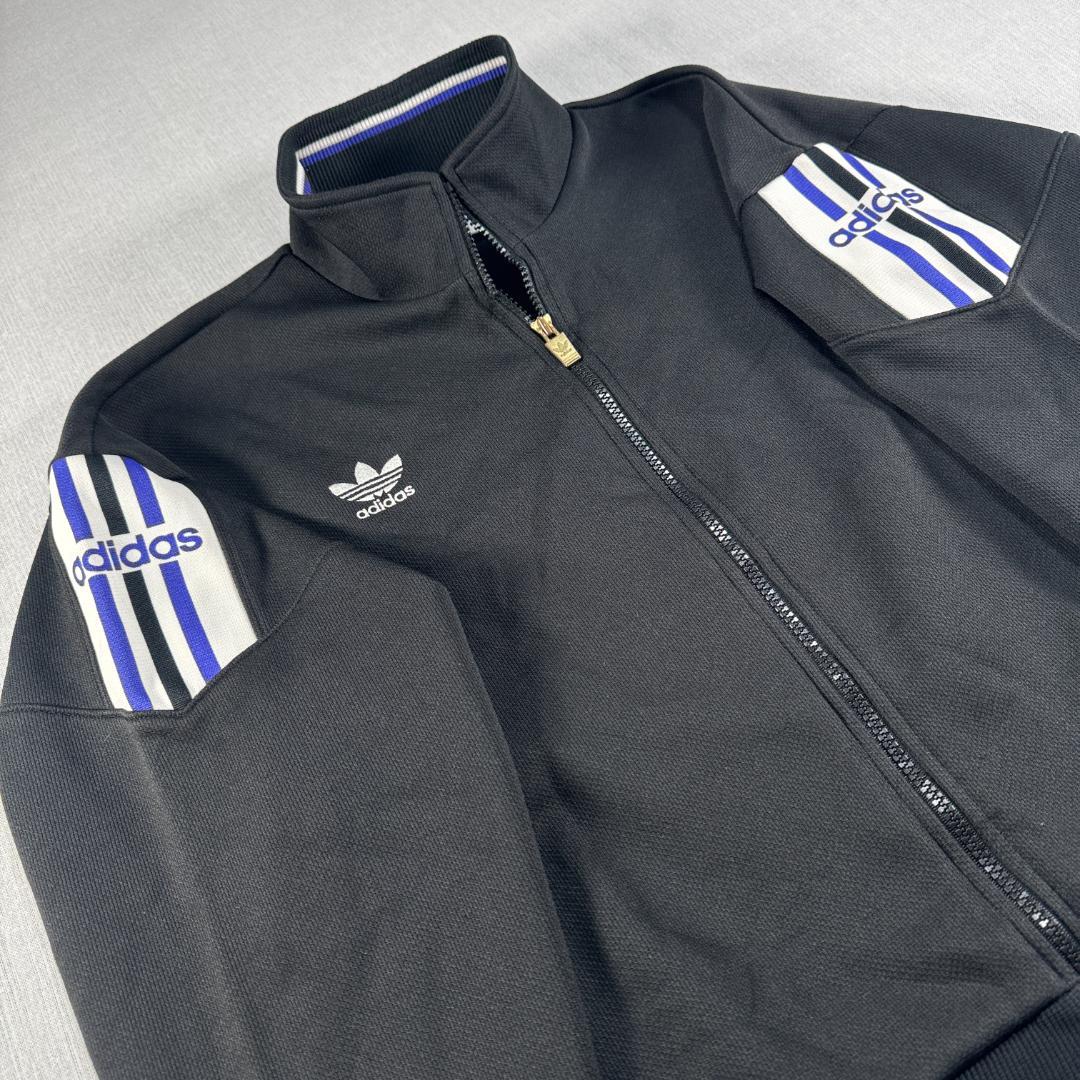 90s adidas アディダス トラックジャケット 黒 デサント製 L
