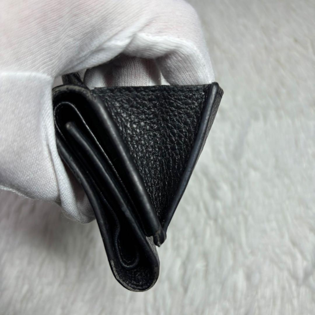 ✨付属品完備✨ プラダ ヴィッテロダイノ シボ 革 レター型 三つ折り財布 黒