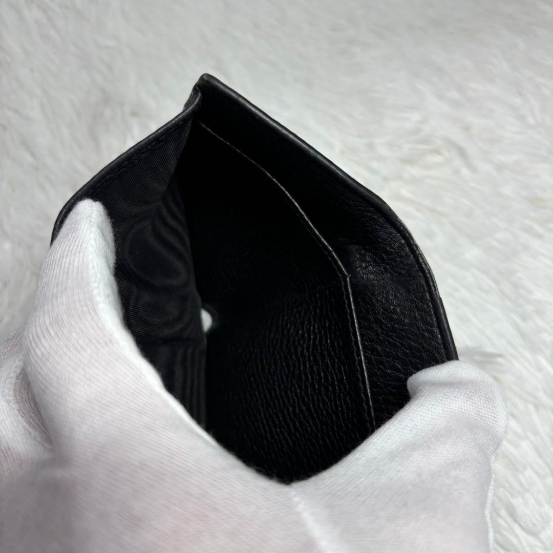 ✨付属品完備✨ プラダ ヴィッテロダイノ シボ 革 レター型 三つ折り財布 黒