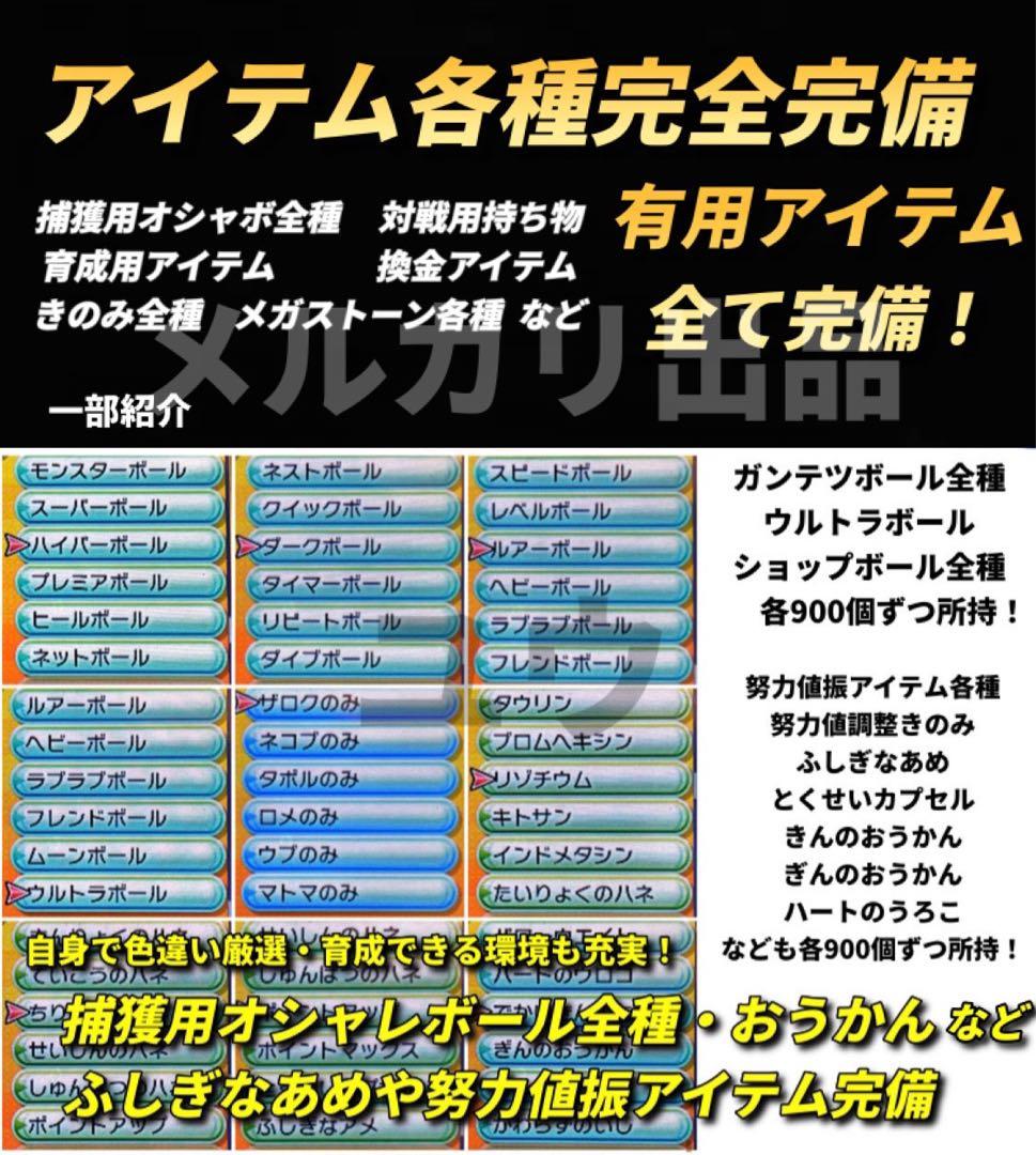 正規 全世代配信ポケモン完全収録 アイテム完備 ポケットモンスターウルトラサン
