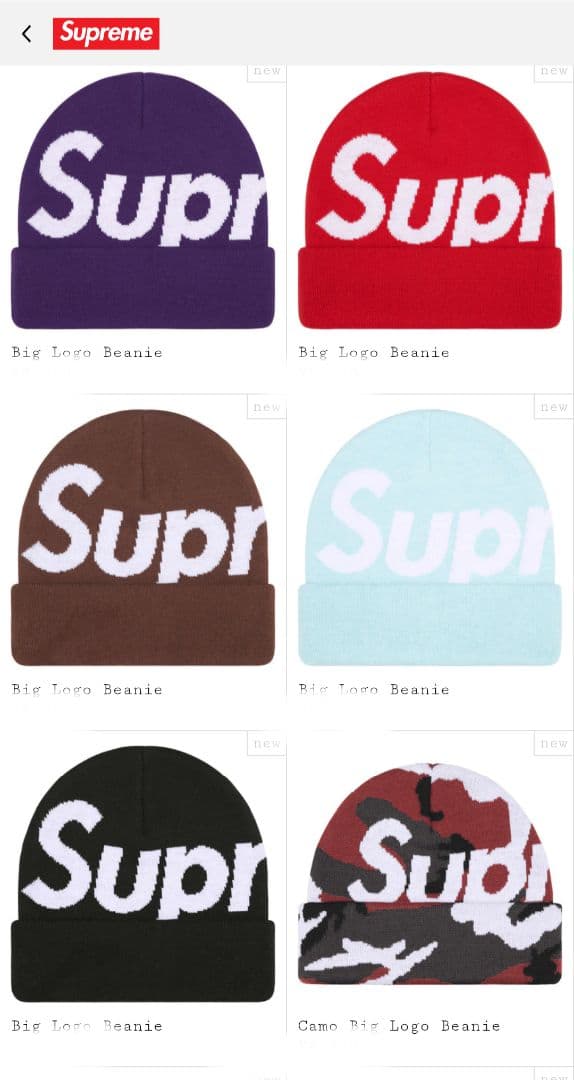 Supreme Big Logo Beanie ブラック