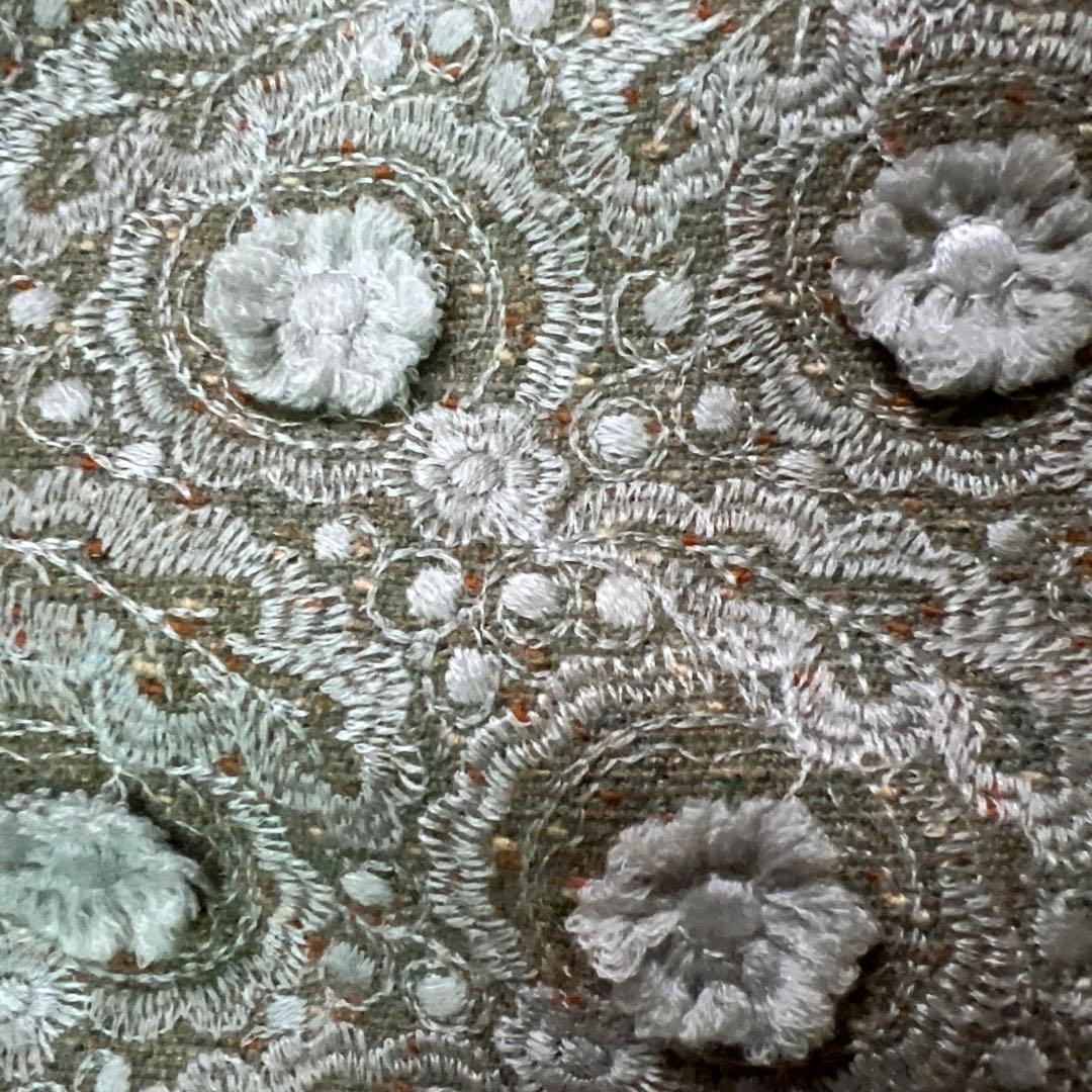 ミヤコMIYACO素敵な刺繍入りツイードロングコート 新品