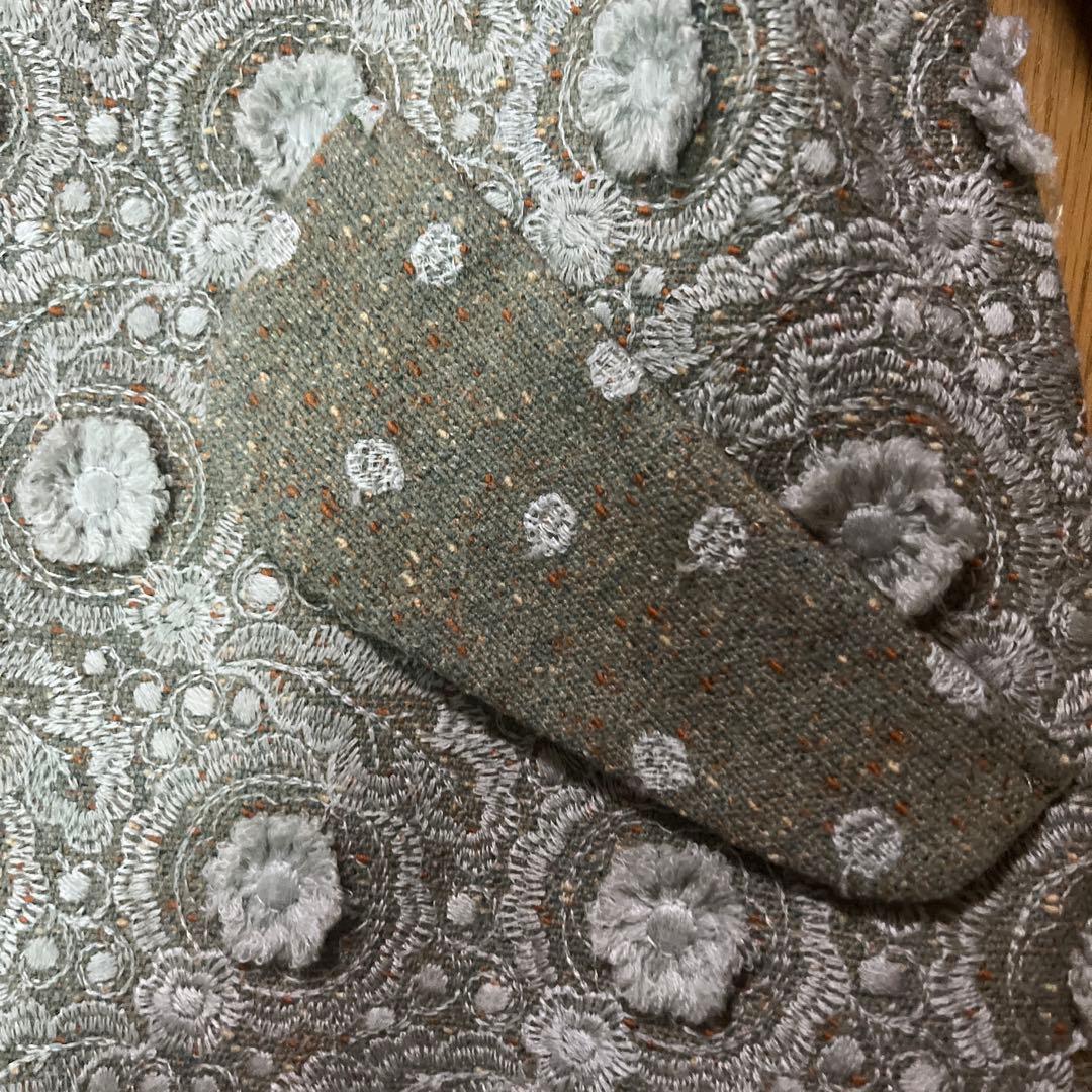 ミヤコMIYACO素敵な刺繍入りツイードロングコート 新品
