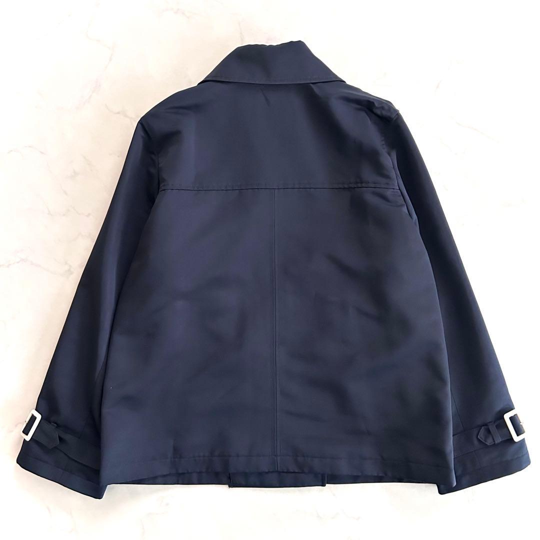 美品 PART2ジュンコシマダ ショートトレンチジャケット 紺 ネイビー 13号
