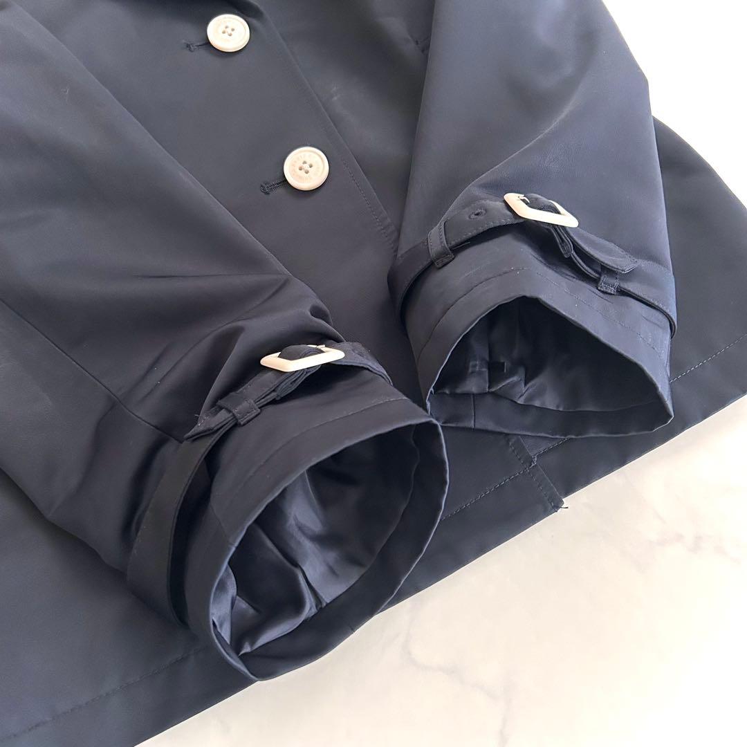 美品 PART2ジュンコシマダ ショートトレンチジャケット 紺 ネイビー 13号