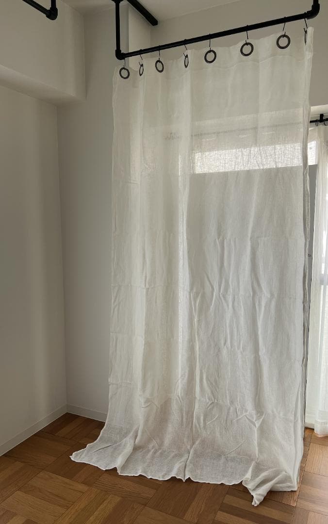 オルネドフォイユ　リネンカーテン2枚セット　約145×230㎝