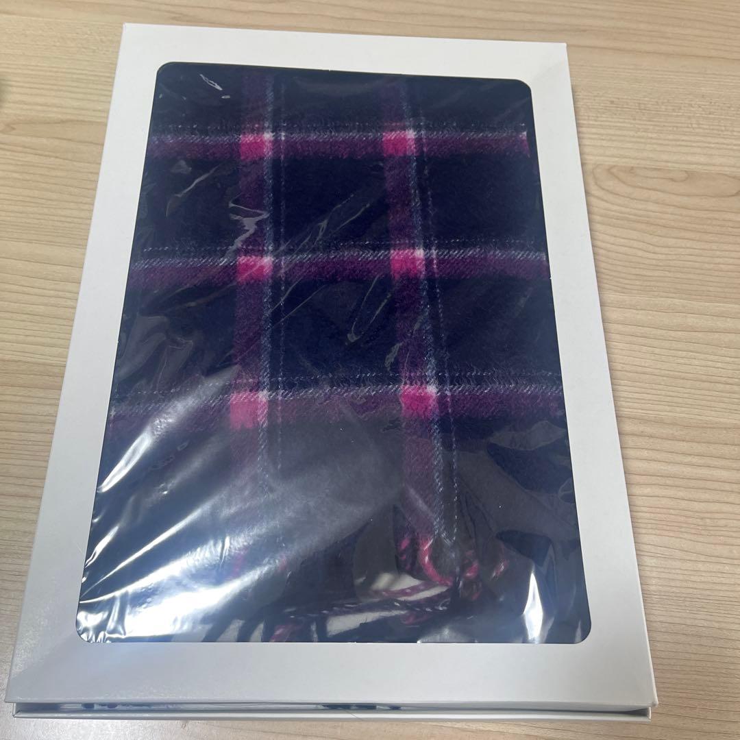 MACKINTOSH PHILOSOPHY ネイビーとピンクのチェックマフラー