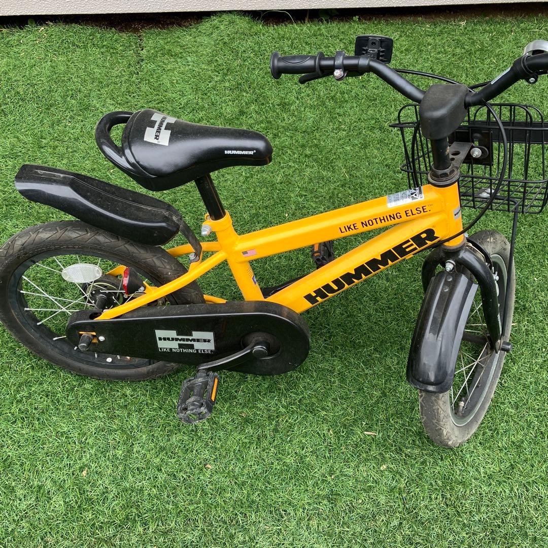 【引取限定】HUMMER 子供用自転車 イエロー 16インチ