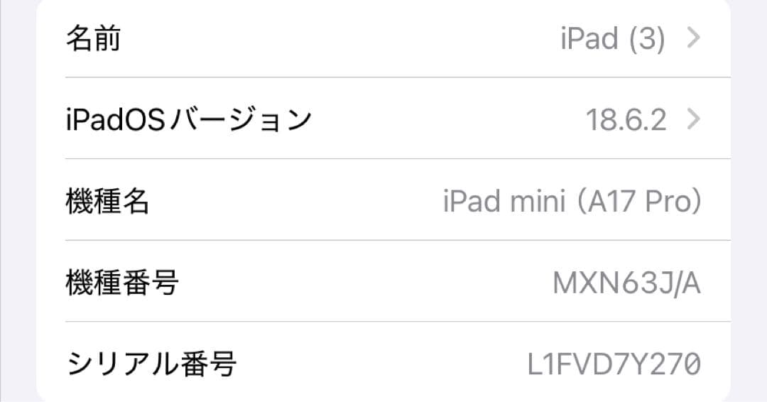 iPadmini 第7世代 128GB WiFiモデル