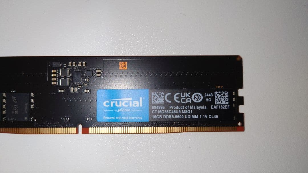 Crucial DDR5-5600 32GB(16GB×2枚) 箱無し