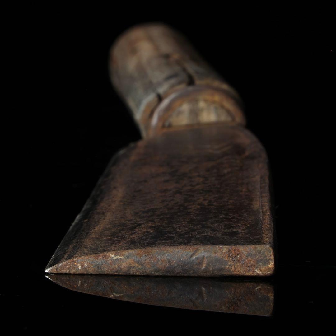 【時代物】古鉈 鉈 ナタ 腰鉈 全長35.5cm 重さ609g 鍛冶 手打 刃物