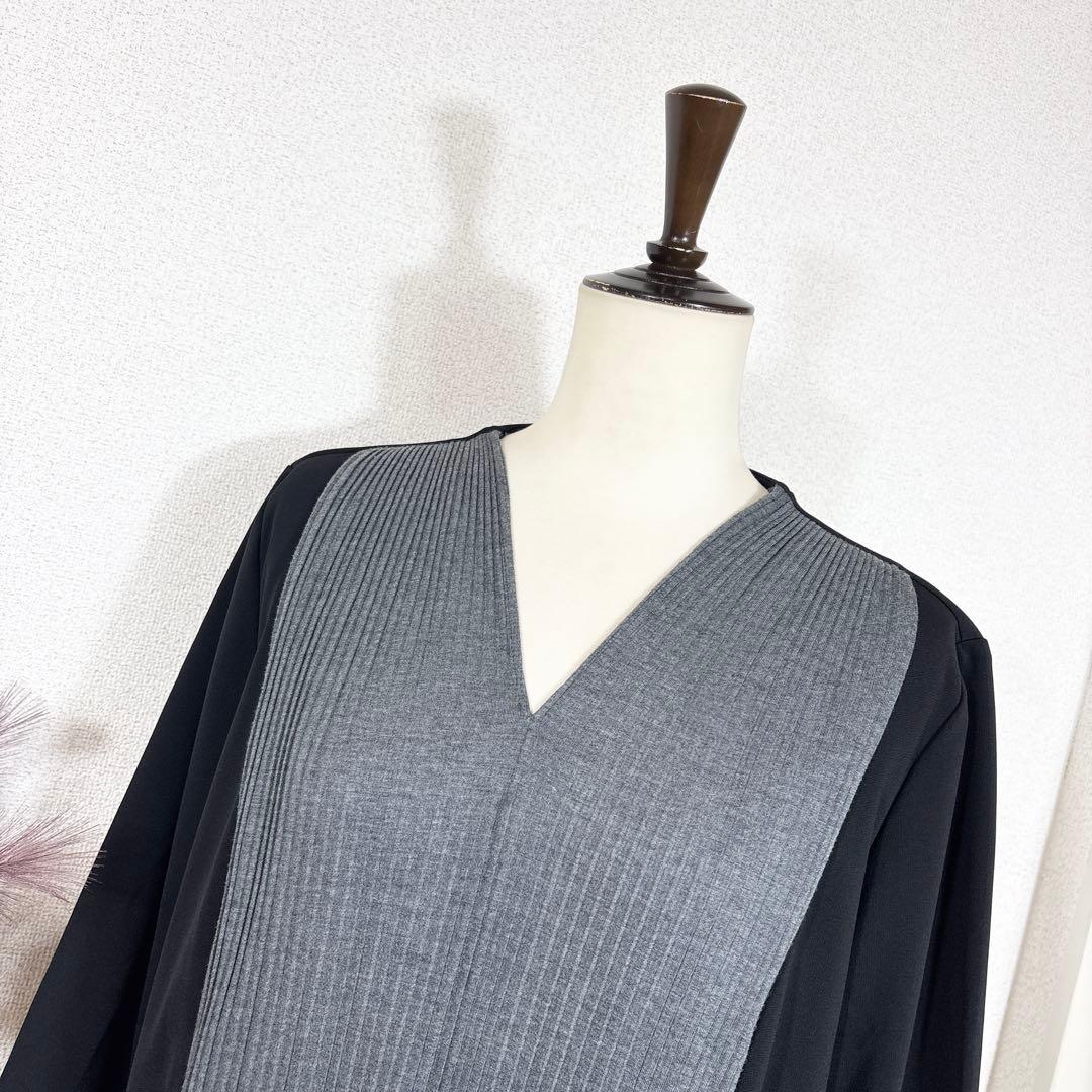 Leilian★　レリアン　ワンピース　大きいサイズ13号　プリーツ　異素材