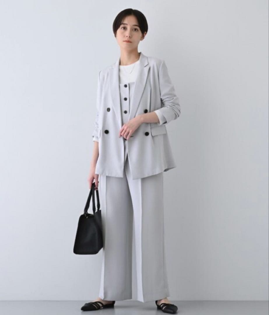 INDIVI 着る日傘　ダブルジャケット　ライトグレー　5号