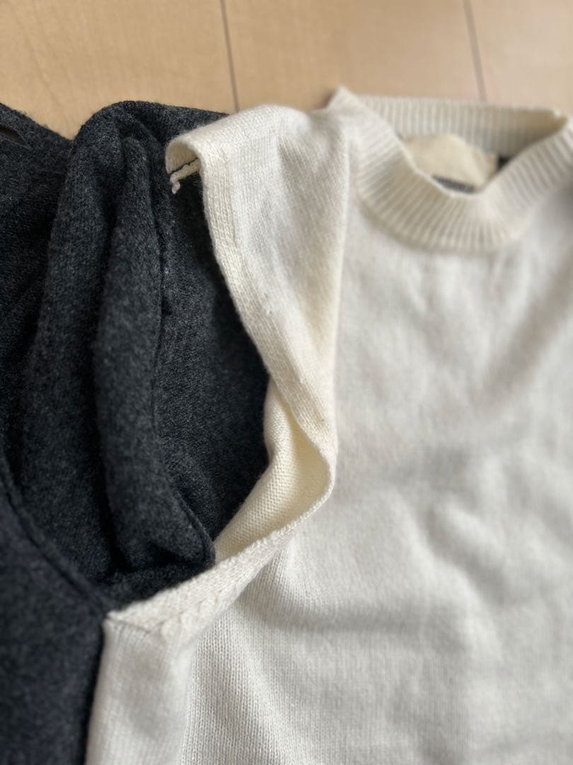 SHISHIKUI シシクイ nimai ニットGRAY×OFF カーディガン