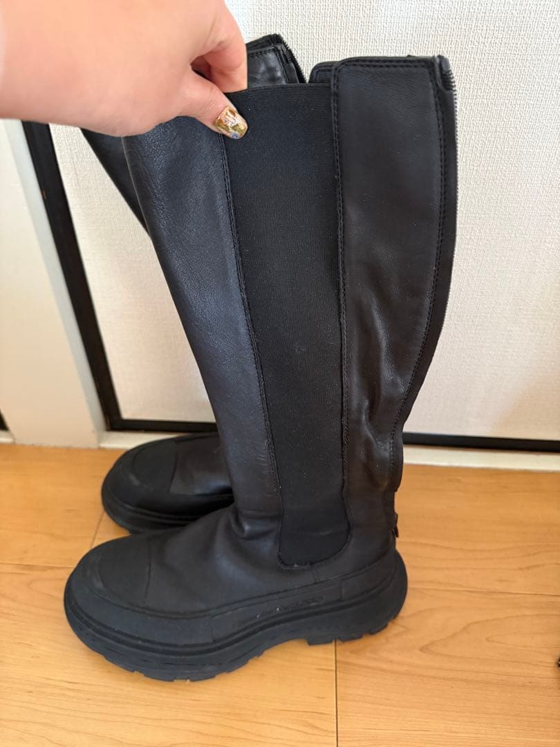 サイドゴアブーツ ブラック 厚底
