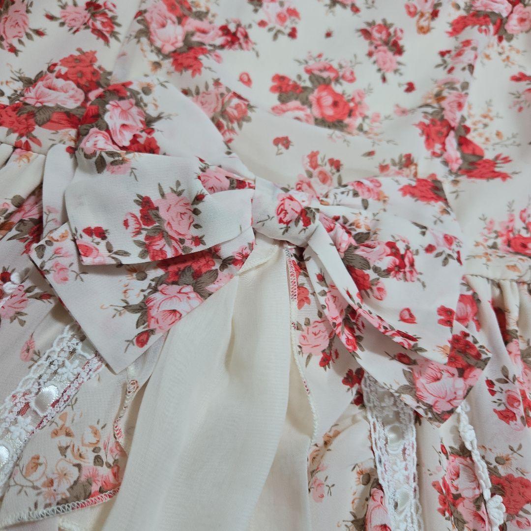 美品 Deany 花柄 レース フリル リボン ワンピース ロリータ 姫ギャル