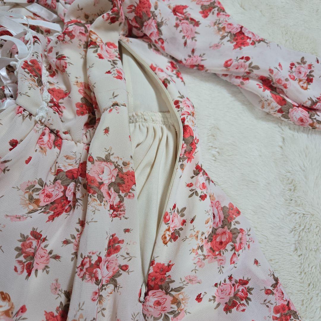 美品 Deany 花柄 レース フリル リボン ワンピース ロリータ 姫ギャル
