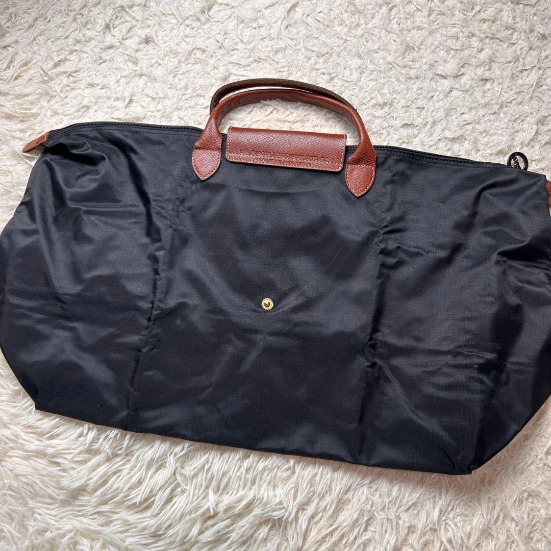 【美品】LONGCHAMP ナイロン 大容量 ボストンバッグ ブラック Lサイズ