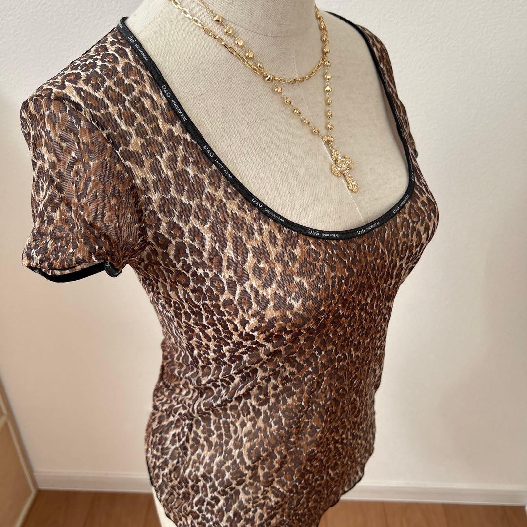 DOLCE &GABBANA UNDER WEAR y2k レオパード　半袖T