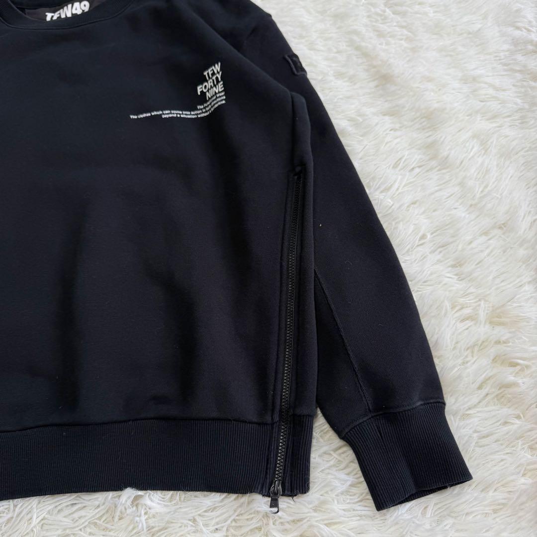 【tfw49】美品 トレーナー ワッペン ブラック 2サイズ メンズ