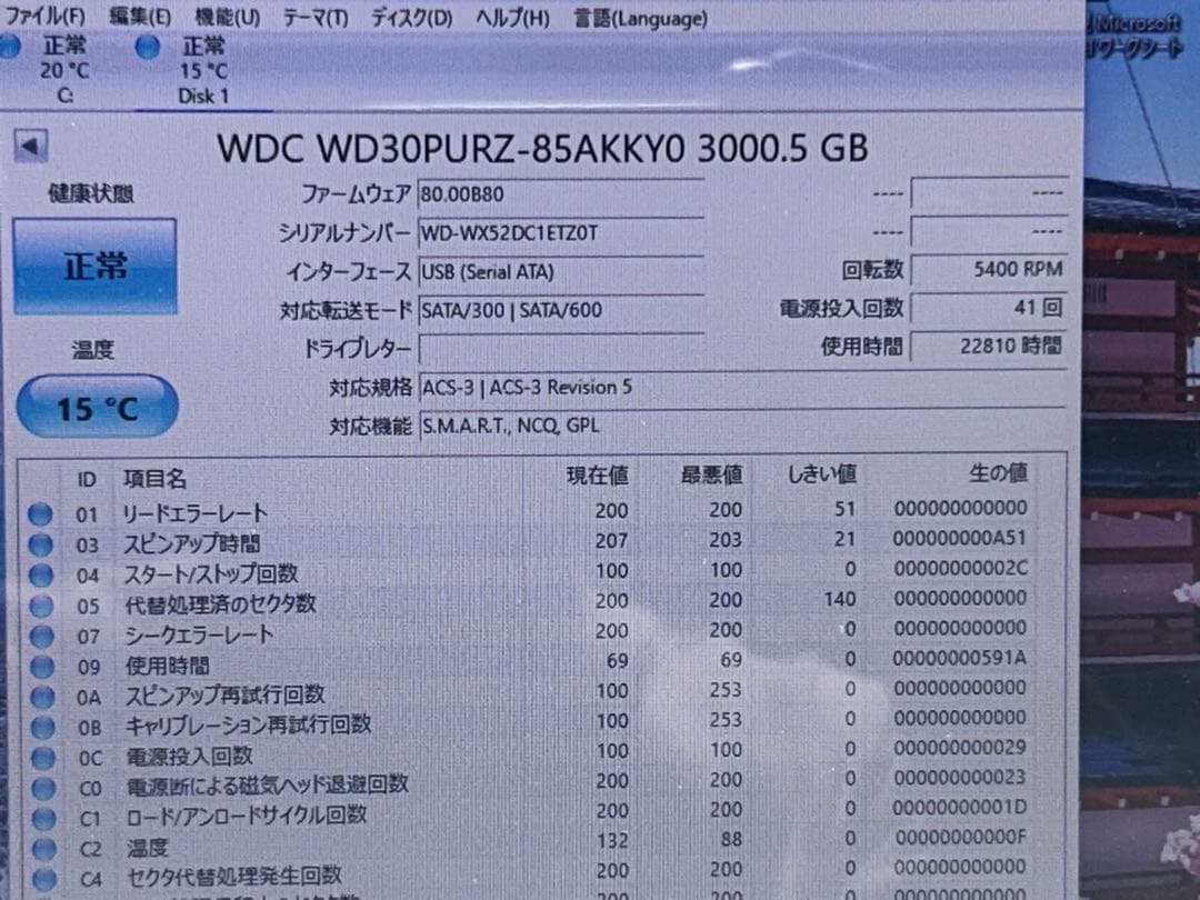 二枚セットWD Purple 3TB 3.5インチ HDD WD30PURZ