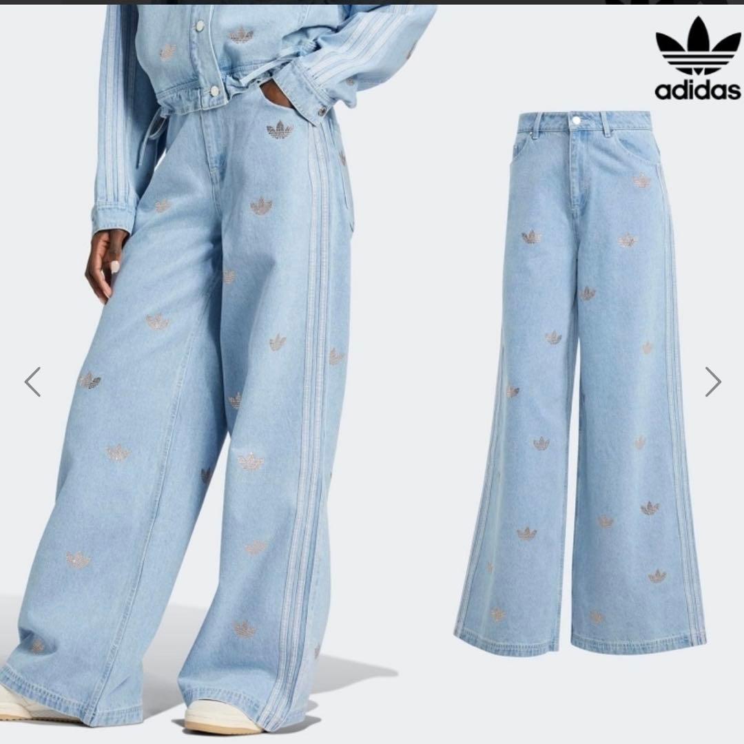 adidas original アディダス デニム ラインストーン 新品 XXL