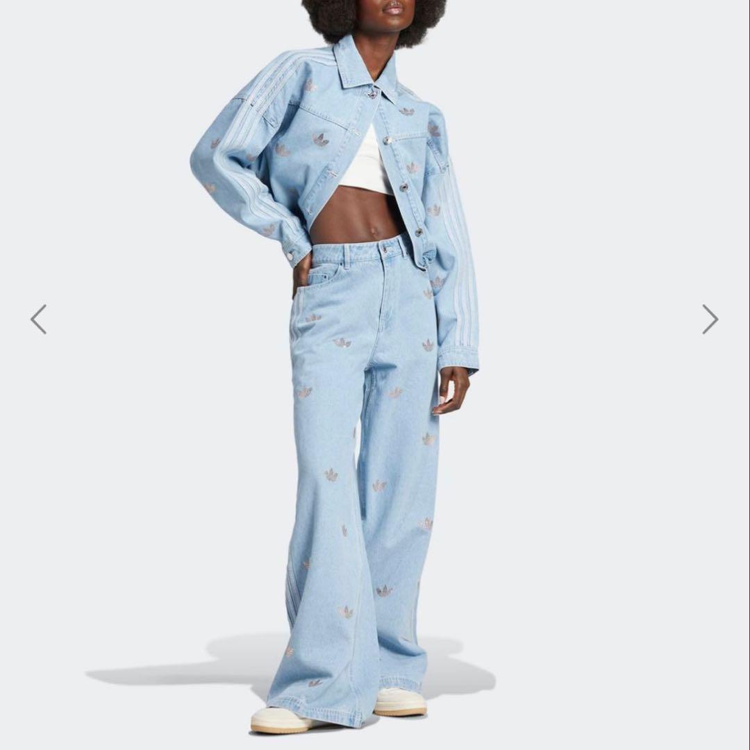 adidas original アディダス デニム ラインストーン 新品 XXL