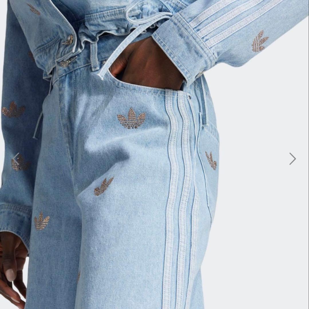 adidas original アディダス デニム ラインストーン 新品 XXL