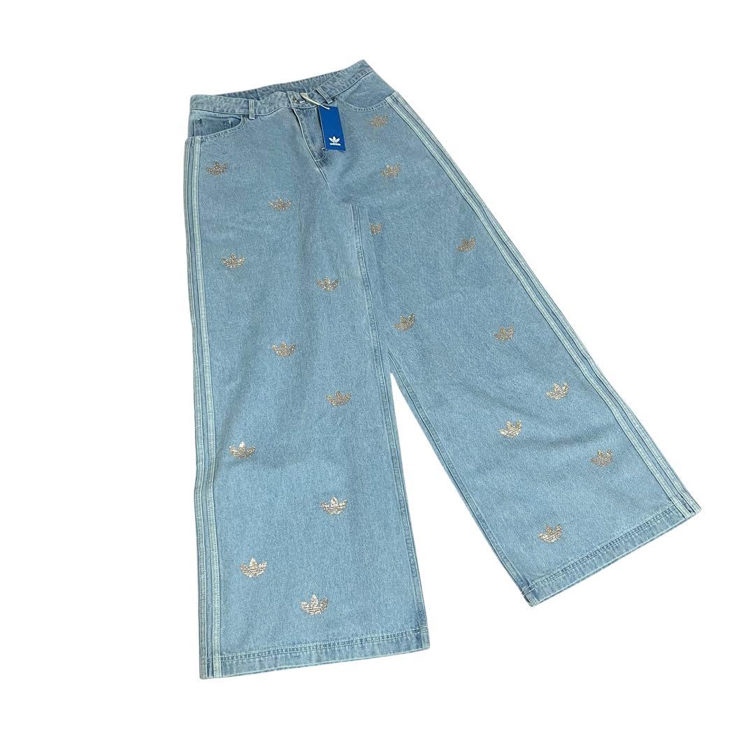 adidas original アディダス デニム ラインストーン 新品 XXL