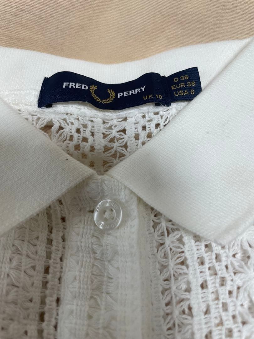【極美品】FRED PERRY/フレッドペリー　総柄レース　ポロシャツ