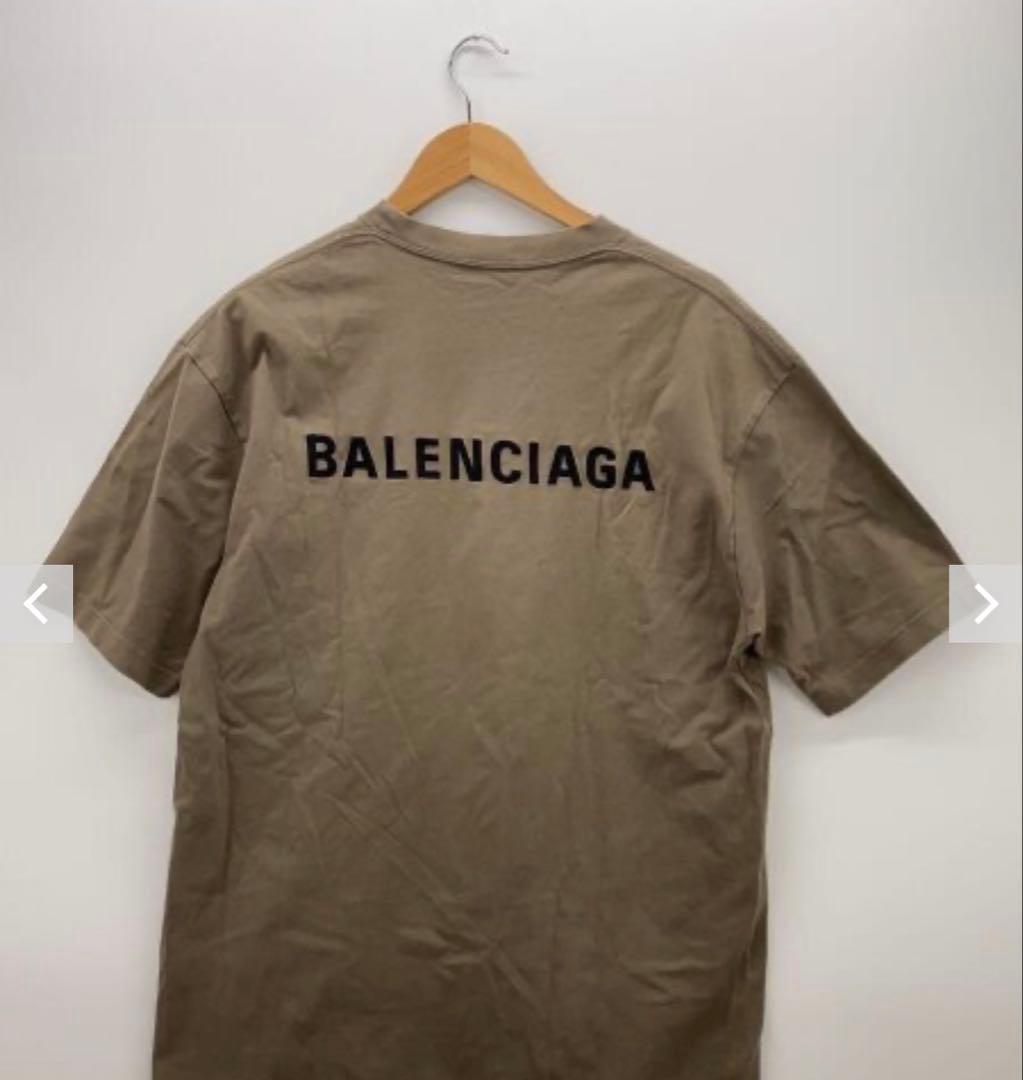 【美品】バレンシアガ バックロゴ オーバーサイズ Tシャツ ベージュ S