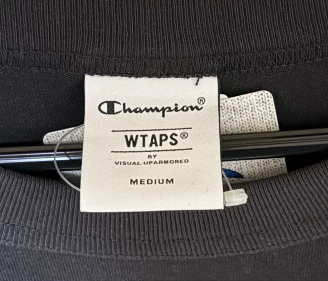 WTAPS × Chanpion 胸ポケットロゴ刺繍 Tシャツ ブラック M