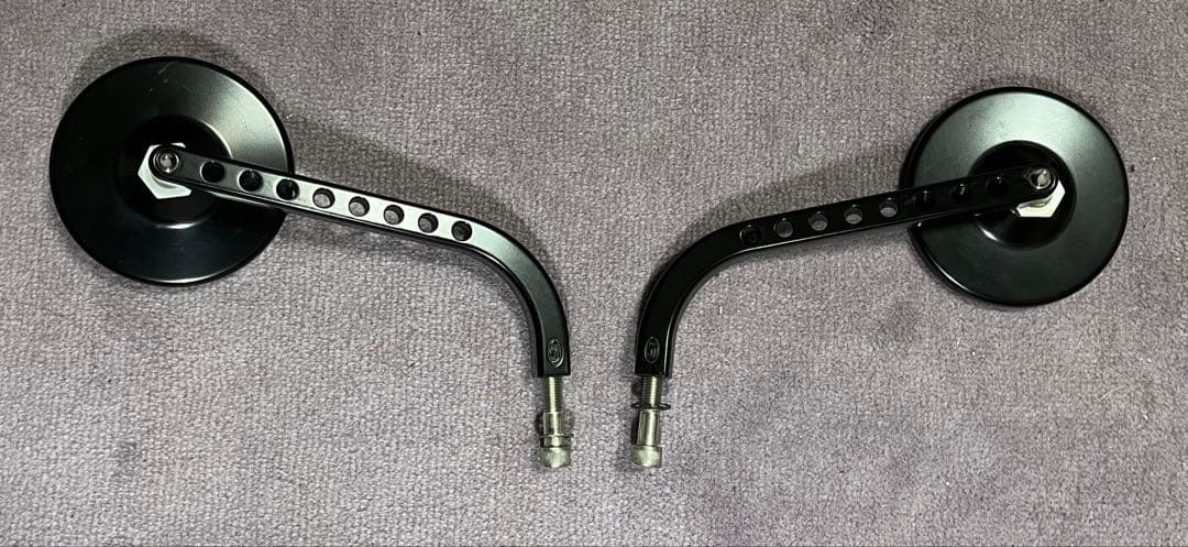 ハーレーダビットソン用ラウンドミラー シルバー ブラック