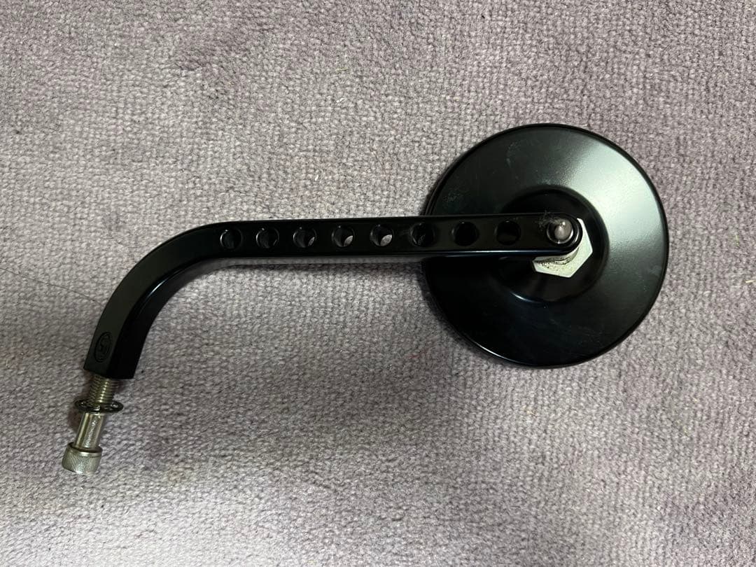 ハーレーダビットソン用ラウンドミラー シルバー ブラック