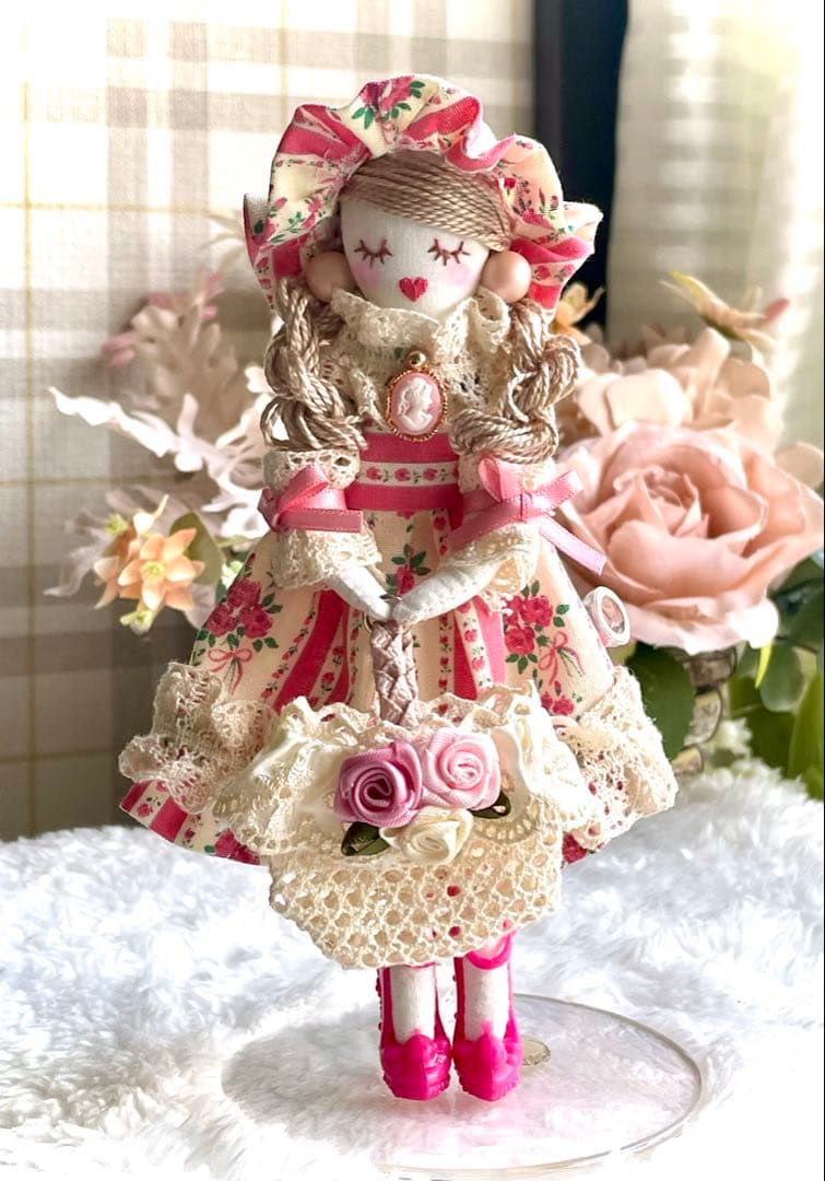 薔薇柄❤️ヨーロピアン❤️ハンドメイド♡ドールチャーム