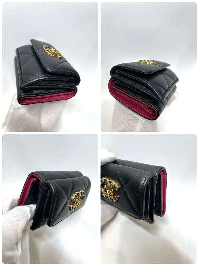 美品 CHANEL シャネル CHANEL19（ディズヌフ）スモールウォレット