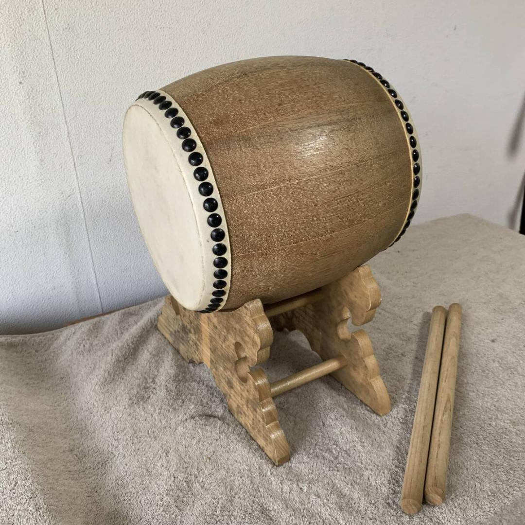 小さい太鼓 和太鼓 バチ付 縁起もの 祭り 祭 打楽器 和楽器 　XZ 3795