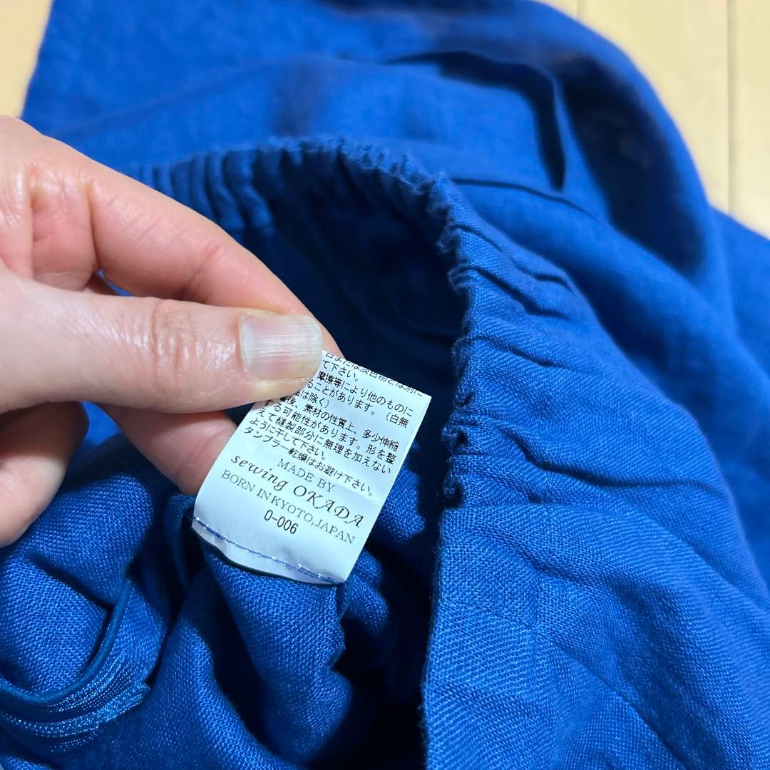 新品未使用ソウソウ SOU・SOU京都岡田縫工所こしき スカート麻 ブルー
