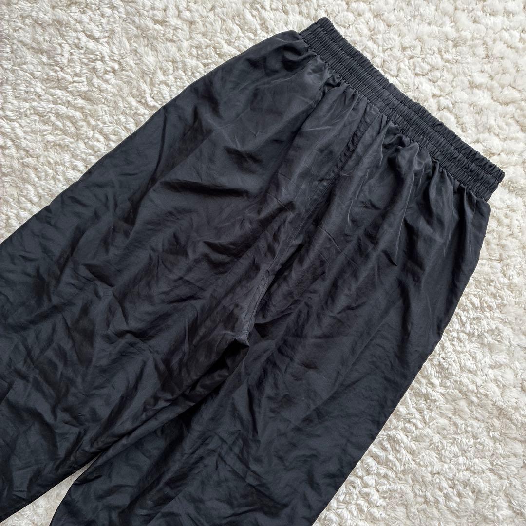 90s USA製 OLD STUSSY サイドラインナイロンパンツ ML黒80s