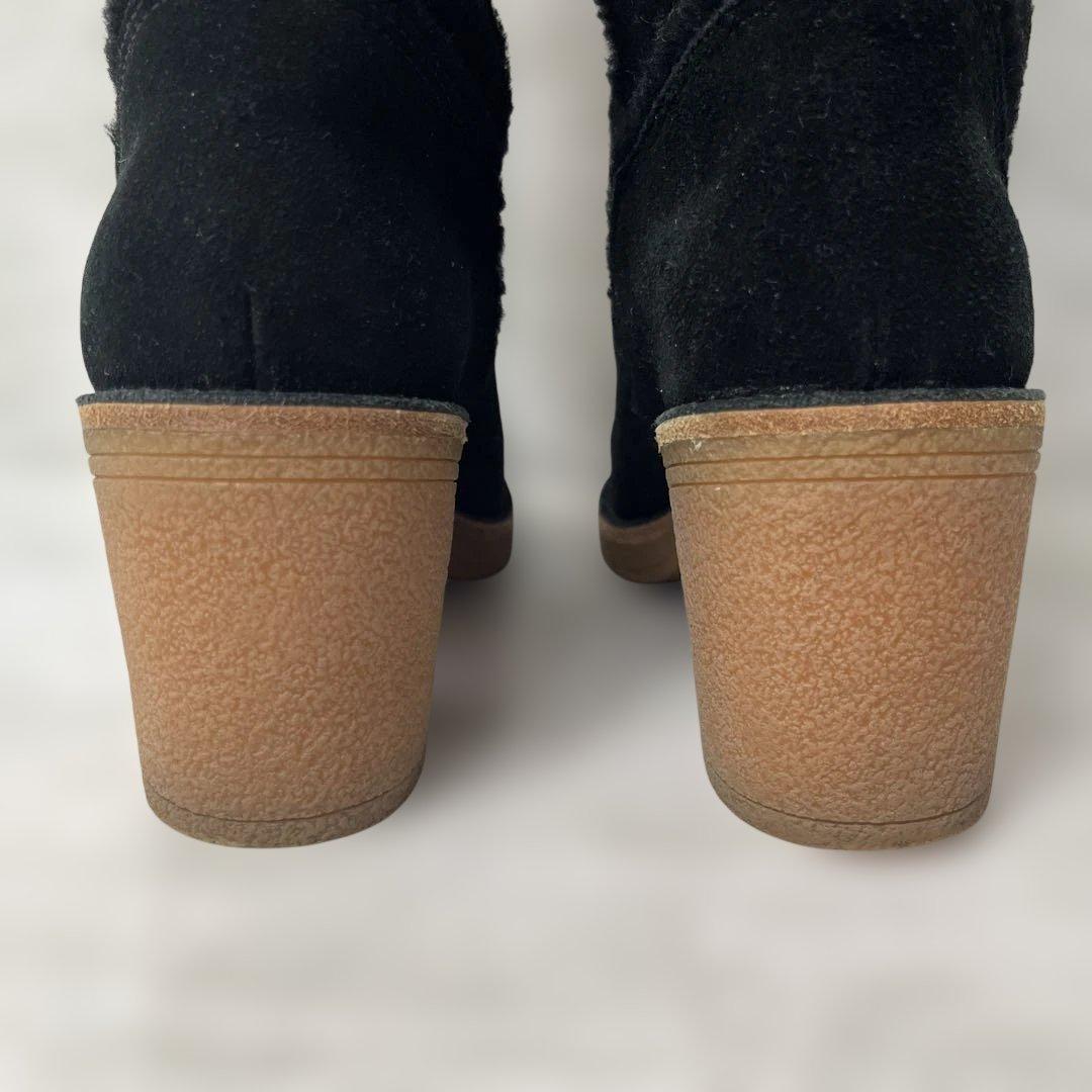 UGG アグ　スエード　ロングヒールブーツ　厚底　ブラック　23cm