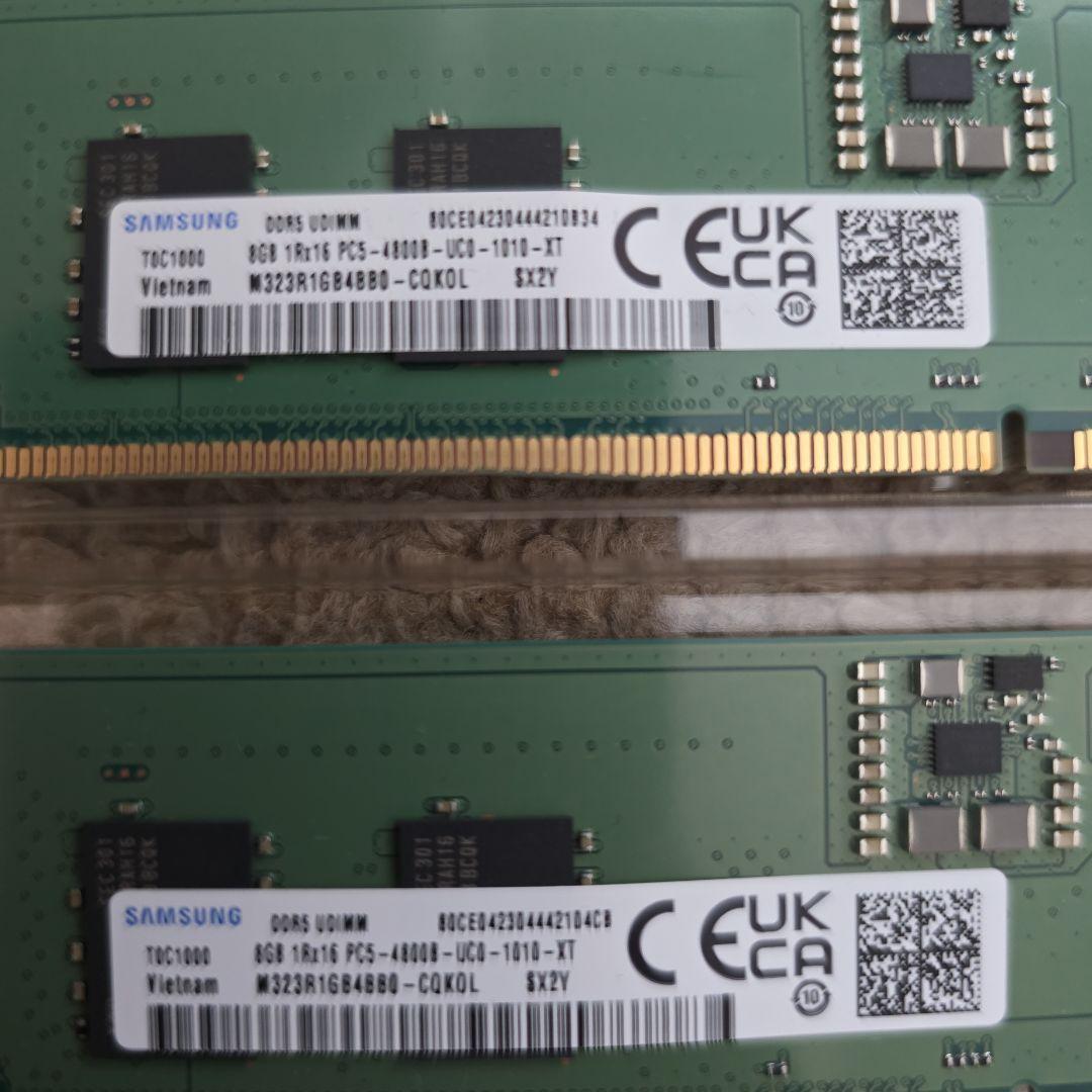 SAMSUNG 16GBメモリ【8GB×2 (DDR5-4800)】