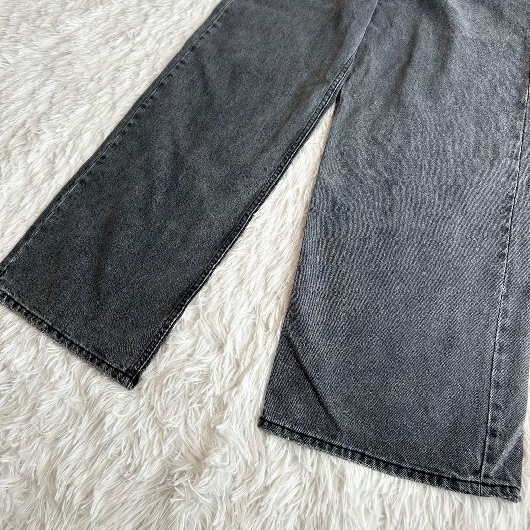 未使用級✨ MARW マルゥ ワイド ブラックデニムパンツ ダメージ加工 ルーズ