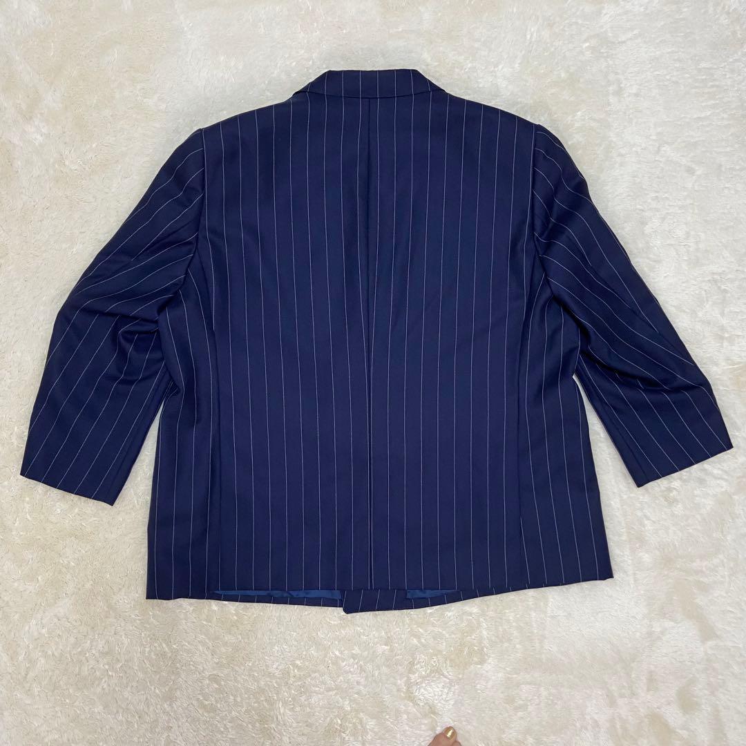 美品✨️CANONICO ハナビシ ダブル ストライプ オーダーメイドスーツ 紺
